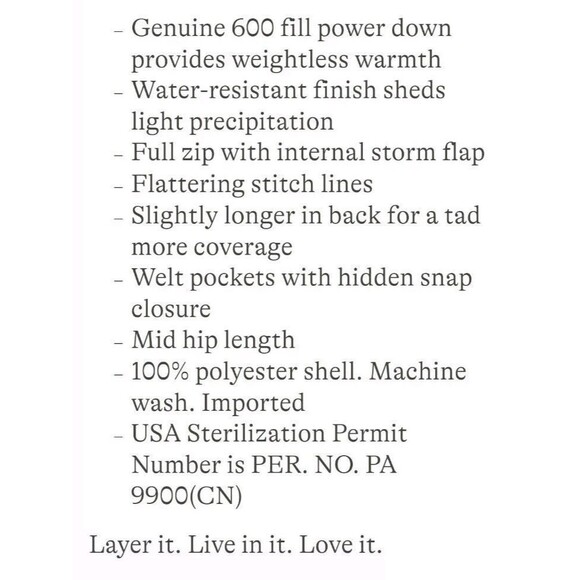 LANDS END Womens Down Feather Puffer Vest 600 Fill Blue White Stripe Plus 1X - Picture 7 of 12